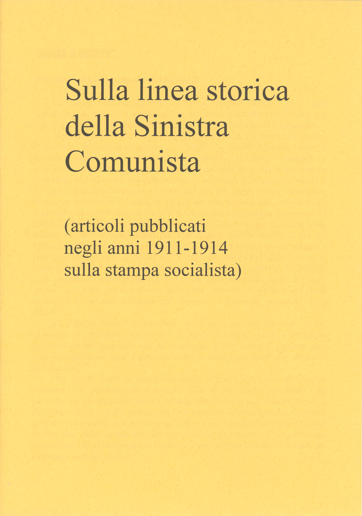 linea storica sinistra comunista