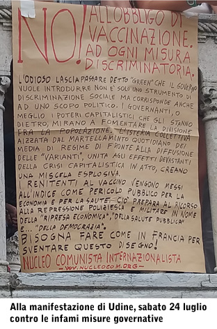 cartello manifestazione Udine 24 luglio