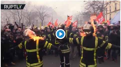 pompieri francesi in lotta